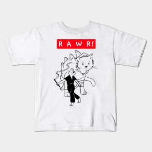 cat Japanese art- karate edition - roar [rawr] Kids T-Shirt